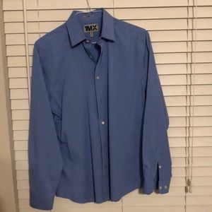Express 1MX blue dress shirt